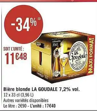Casino Supermarchés Bière blonde la goudale 7,2% vol. offre
