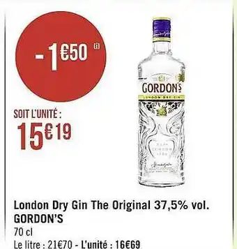 London dry gin the original 37,5% vol. gordon's