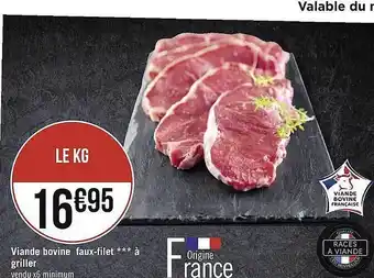 Casino Supermarchés Viande bovine faux-filet***à griller offre