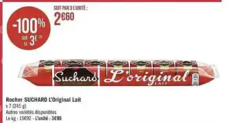 Casino Supermarchés Rocher suchard l'original lait offre