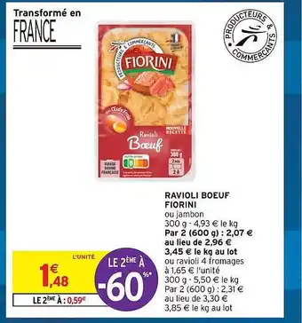 Intermarché Express Ravioli bœuf fiorini offre