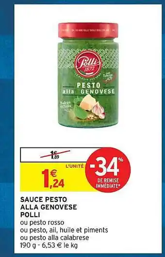 Intermarché Express Sauce pesto alla genovese polli offre