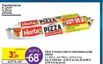 Intermarché Hyper Pâte à pizza fine et rectangulaire herta offre