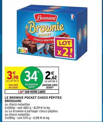 Le brownie pocket choco pépites brossard