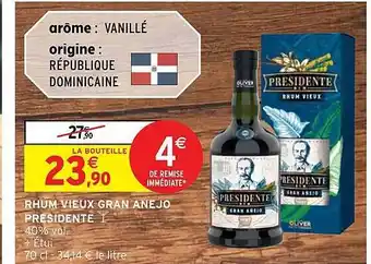 Rhum vieux gran anejo présidente