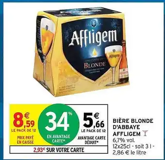 Intermarché Hyper Bière blonde d'abbaye affligem offre