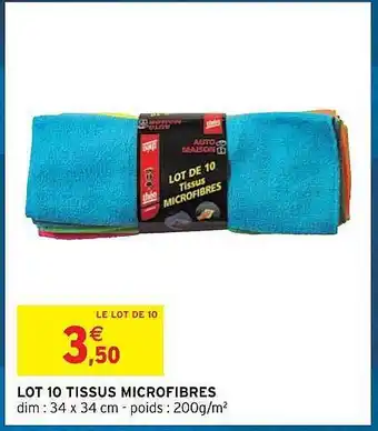 Intermarché Hyper Lot 10 tissus microfibres offre