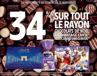 Intermarché Hyper Le rayon chocolats de noël en avantage carte offre