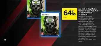 Carrefour Jeu «call of duty modern warfare ii» pour ps5, ps4 ou xbox séries x activision offre