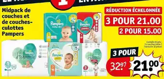Midpack de couches et de couches culottes pampers