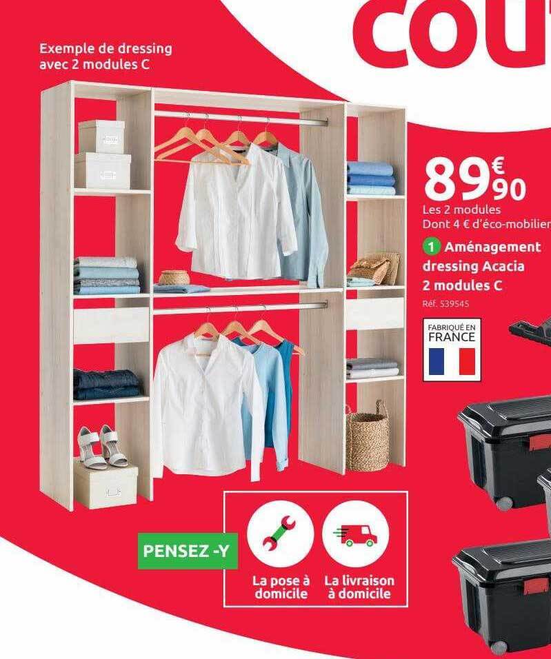 Promo Aménagement dressing acacia 2 modules c chez Mr Bricolage