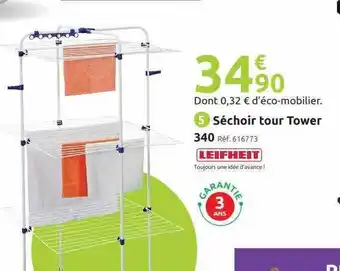 Mr Bricolage Séchoir tour tower 340 leifheit offre