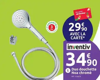 Mr Bricolage Duo douchette noa chromé inventiv offre