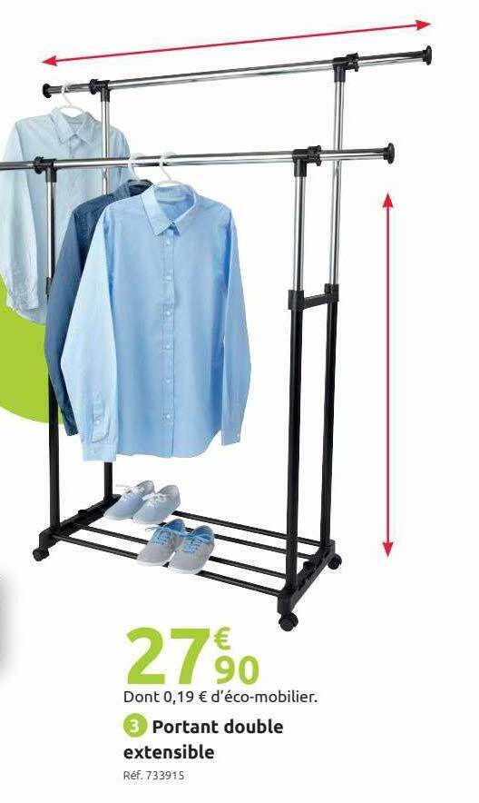 Promo Portant double extensible chez Mr Bricolage