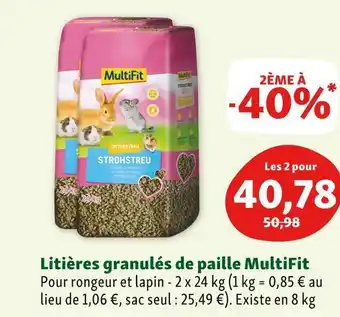 Multifit litiÚres granulés de paille