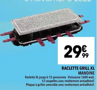 Supeco Mandine raclette grill xl offre