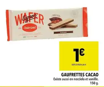 Supeco Cabrioni gaufrettes cacao offre