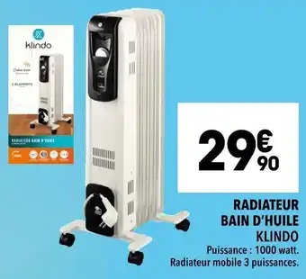 Klindo radiateur bain d’huile