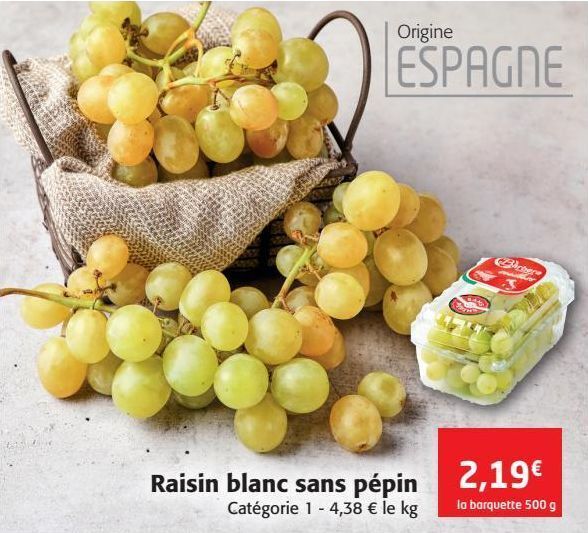 Promo Raisin blanc sans pépin chez Colruyt