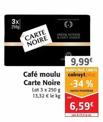 Colruyt Café moulu carte noire offre