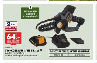 ALDI Tronconneuse Sans Fil 12V offre