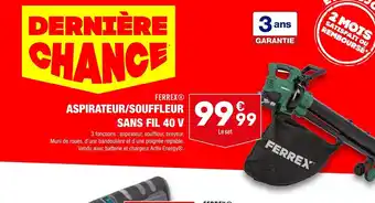 ALDI Aspirateur/Souffleur Sans Fil 40 V offre