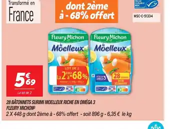 Netto 28 Batonnets Surimi Moelleux Riche En Omega 3 Fleury Michon offre