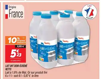 Netto Lait UHT Demi-Ecreme Netto offre