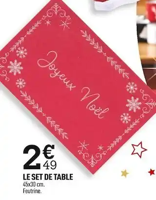 Centrakor Le set de table offre