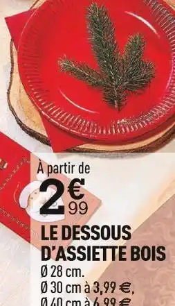 Centrakor Le dessous d’assiette bois offre