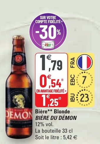 G20 Bière blonde BIÈRE DU DÉMON offre