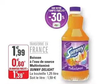 G20 Boisson à l'eau de source multivitaminé SUNNY DELIGHT offre