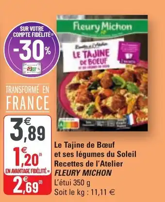 G20 Le tajine de bœuf et ses légumes du soleil recettes de l'atelier FLEURY MICHON offre