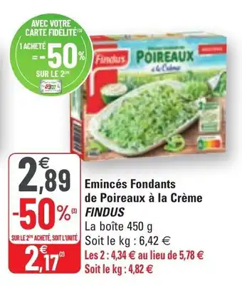 G20 Emincés fondants de poireaux a la creme FINDUS offre
