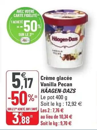 G20 Crème glacée vanilla pecan HÄAGEN-DAZS offre