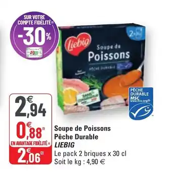 G20 Soupe de poissons pêche durable LIEBIG offre