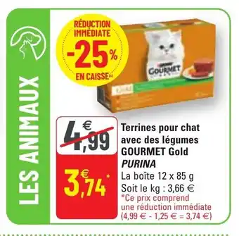 G20 Terrines pour chat avec des légumes gourmet gold PURINA offre