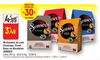 G20 40 dosettes de café classique, corsé, doux ou décaféiné SENSEO offre