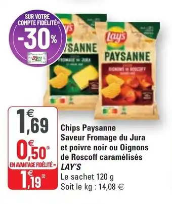 G20 Chips paysanne saveur fromage du jura et poivre noir ou oignons de roscoff caramélisés LAY'S offre