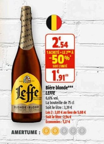 Coccimarket Bière blonde LEFFE offre