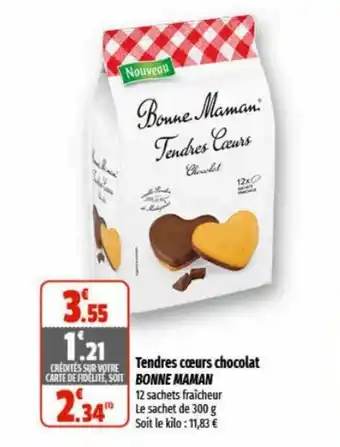 Coccimarket Tendres cœurs chocolat BONNE MAMAN offre