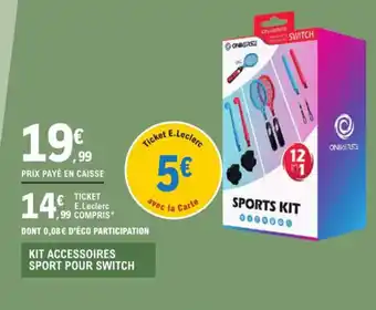 E.Leclerc Kit accessoires sport pour switch offre