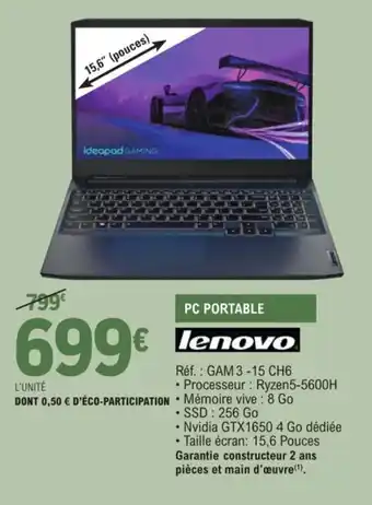 E.Leclerc Lenovo Pc Portable offre
