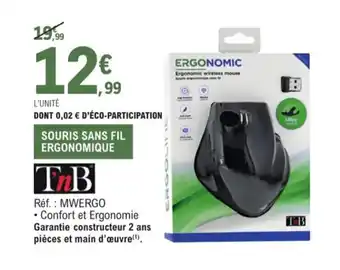 E.Leclerc Souris sans Fil Ergonomique offre