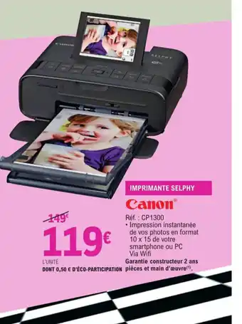 E.Leclerc Canon Imprimante Selphy offre