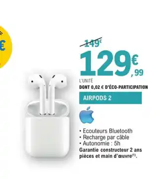 E.Leclerc Airpods 2 offre