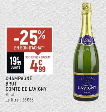 Vival Champagne Brut comte de Lavigny 75cl offre