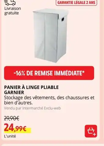 Intermarché Panier a Linge Pliable Garnier offre