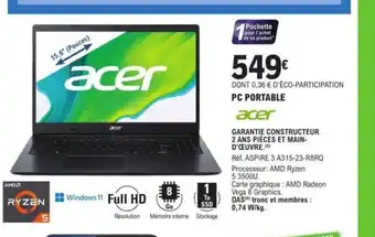 E.Leclerc Acer Pc Portable offre