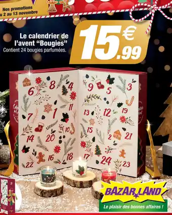 Bazarland Le Calendrier de l'Avent Bougies offre